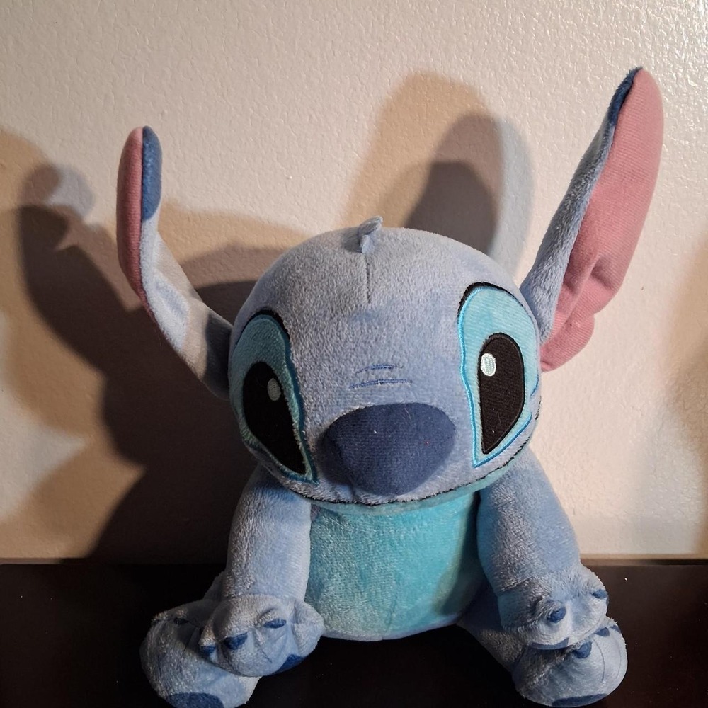 Disney Stitch plush toy Blue with pink inner ears
